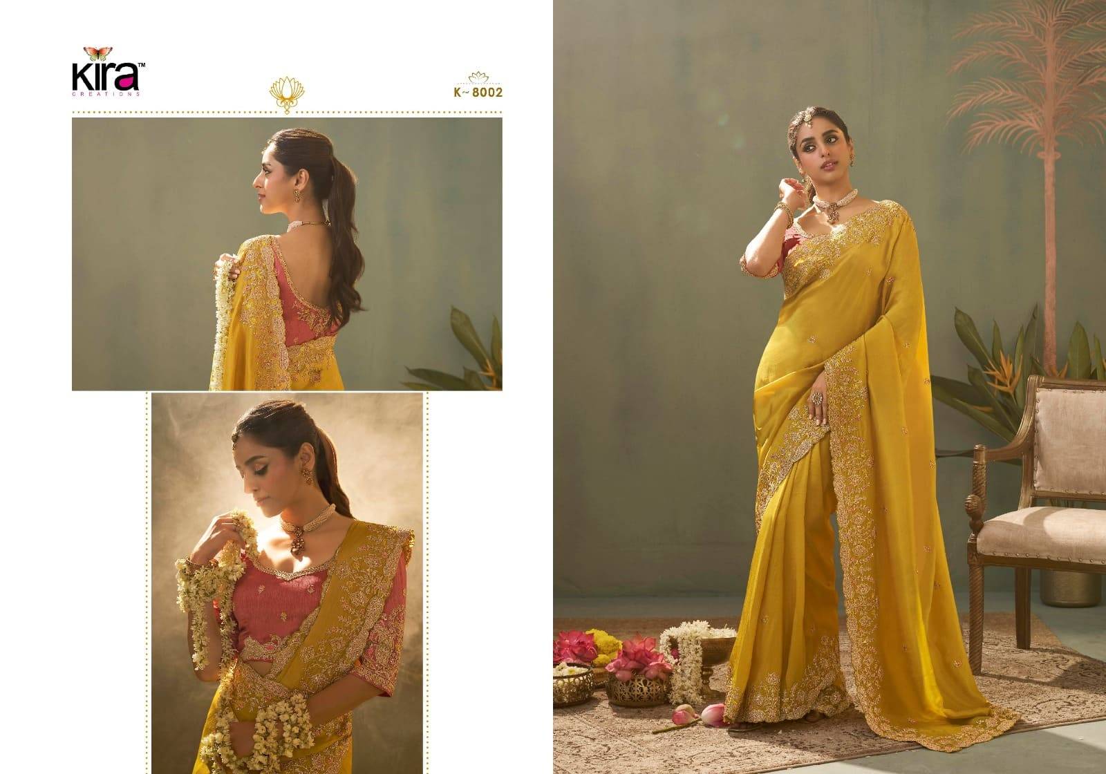 KAASH By KIRA 8001 to 8006 Series Indian Traditional Bridal Wear Collection Beautiful Stylish Fancy Colorful Party Wear & Occasional Wear Silk Sarees At Wholesale Price